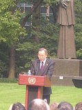 United Nations Secretary General Ban Ki-Moon delivering a message for the 20th International Day of the Eradication of Poverty.